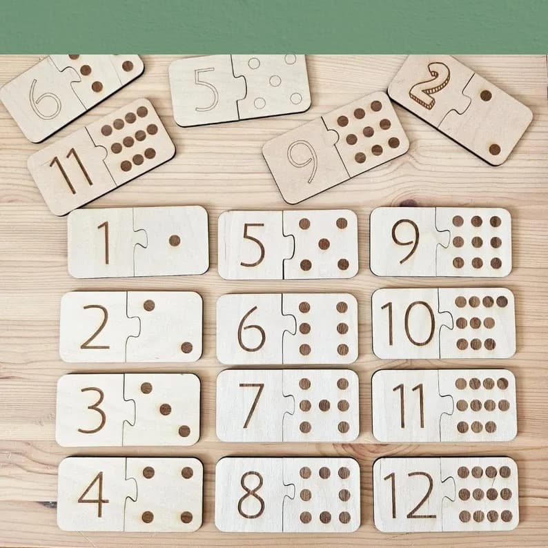 Wooden Number Matching Puzzle