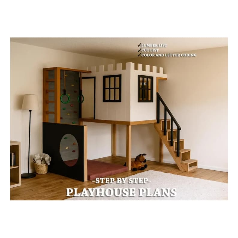 Indoor Wooden Castle Playhouse